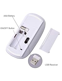 Sanhoton   Ratón inalámbrico para teclado (2,4 G, ultra fino, portátil, silencioso, inalámbrico, compatible con Windows, Mac, tableta Android)