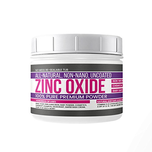 Zinc Oxide Powder (24 oz.) by Earthborn Elements, Non-Nano, Uncoated, Food & USP Grade, All-Natural, Baby Safe, Cosmetic Use, DIY Sunscreen, DIY Diaper Cream Ointment, Baby Powder, Chapped Lips Remedy