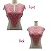 1 Sets (Front/Back) Pink/Red/Black/White Lace Neckline Collar Beautiful Flower Lace Applique Trim, Lace Fabric DIY Sewing Supplies(2Slices) (Pink)