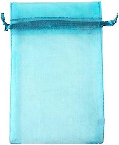 Equal Sign 50PCS 7x9"Organza Drawstring Pouches Jewelry Party Wedding Favor Gift Bags (Turquoise)