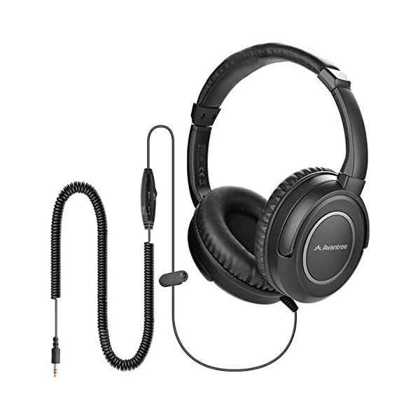 Avantree-HF039-Long-Coiled-Cord-Headphones-for-TV-164-Feet-5M-Extended-Range-Cable-Over-ear-Headphones-35mm-Audio-Output-Stereo-Sound-Headphones-with-Spiral-Coil-Wire-In-line-Volume-Control Avantree HF039 Long Coiled Cord Headphones for TV, 16.4 Feet / 5M Extended Range Cable, Over-ear Headphones, 3.5mm Audio…
