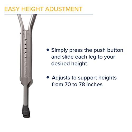 Hugo Mobility Adjustable Tall Crutches For Walking, Tall Adult Walking