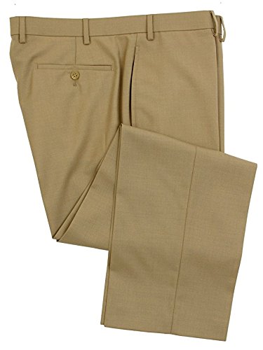 Ralph Lauren Men's Flat Front Solid Tan Wool Dress Pants - Size 34 x34