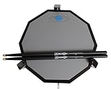 Tromme Drum Practice Pad & Carrying Case - 12 Inches - Silicone - Wooden Base with Real Drum Feel - Practice Quietly - Sticks and Stand NOT INCLUDED (Gray)