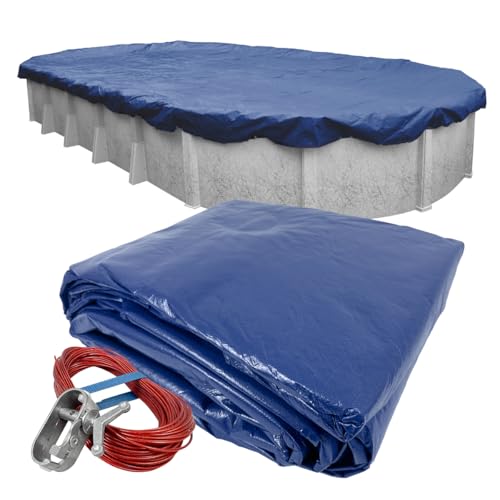 Pool Mate 10 x 15 ft Extra-Strength Blue Winter Oval Pool Cover for Above Groun…