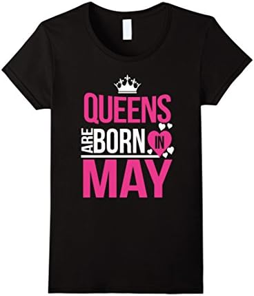 Women's Women's Queens Are Born In May - Birthday T-Shirt Small Black