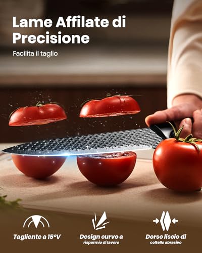 Kitchen Knives, 7 Pieces Kitchen Knives Set, Sharp Kitchen Knives with Lock, Quality Stainless Steel Blades and Ergonomic Handles, Professional Household Kitchen Knife (Non-Wood)