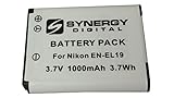 Nikon Coolpix S6500 Digital Camera Battery Lithium Ion (1000 mAh 3.7v) - Replacement For Nikon En-El19 Battery