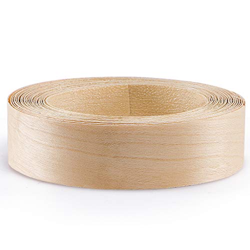 Skelang Birch Wood Veneer 11/2” x 26’, Wood Edge Tape with Hot Melt