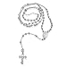 Catholic Prayer Round Ball Beads Jesus Crucifix Virgin Mary Rosary Y Necklace Unisex For Men For Women Sterling Silver