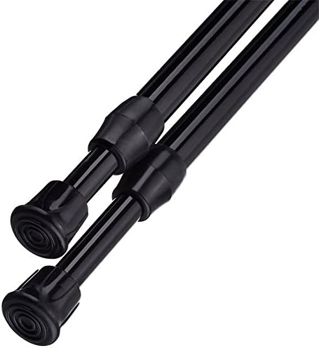 QINGYUN Tension Rod - 2pcs Spring Tension Rods for Kitchen, Bathroom, Cupboard, Wardrobe, Window, Bookshelf DIY Projects, Extendable Length 16-28inch,Black