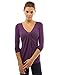 PattyBoutik Women's V Neck Ruched Twist Knot Front Long Sleeve Tunic