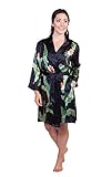 TexereSilk Women's Silk Nightgown Robe Set (Black, Medium) Best Sleepwear for Women WS0603-BLK-M
