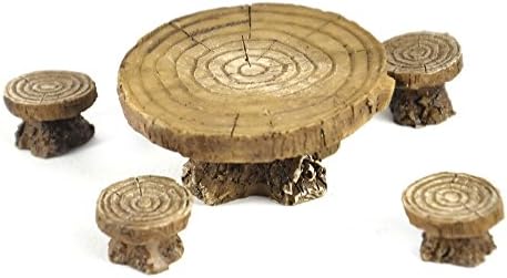 Woodland Table and Stool Set - Fiddlehead Fairy Garden Collection