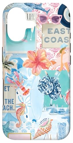Aesthetic Beach Summer Coastal Cowgirl Blue Preppy Collage Case for iPhone 17