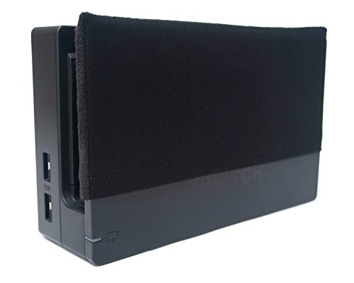 Dock Sock Sleeve Cover with Microfiber Backing for Nintendo Switch - Black - Thumbnail 2
