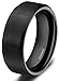 SOMEN TUNGSTEN 8mm Ceramic Black Brushed Comfort Fit Wedding Ring, 9.5