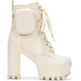 Cape Robbin Monik Round Toe Platform Block Heel Booties (Monik)