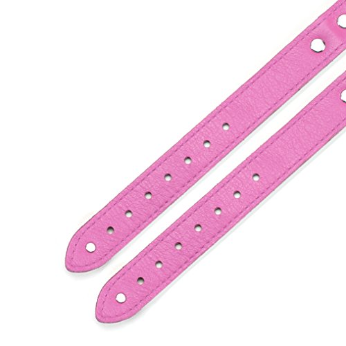 Atlanta I Wrist Cuffs Ankle Cuffs Handmade Lambskin Leather (Pink, Wrist) - Thumbnail 2