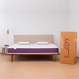 SleepX Ortho Plus Quilted 6 inch King Bed Size, Memory Foam Mattress (Purple, 78x72x6)