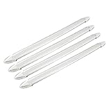 uxcell Universal Silver Tone Soft Plastic Car Auto Front Rear Bumper Guard 4 Pcs