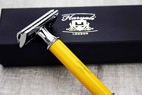 Men's Shaving De Safety Razor in Yellow. Perfect for Deep Clean Shave. Comes in a Designer Box. - Image 4