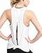 Mippo Womens Workout Tops Sexy Backless Yoga Shirts Open Back Activewear Gym Tops Running Sports Athletic Tank Tops Tie Back Workout Clothes for Women White S