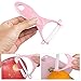 Lehoo Castle Ceramic Knife, Ceramic Scissors Baby Food, Fruit Peeler and Cutting Board 4 pcs Kitchen Set, Stainless Baby Scissors with Cover, Portable Safety Food Cutter (Pink)