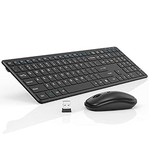 Wireless Keyboard and Mouse Combo Silent, RATEL 2.4GHz Ultra-Thin Full Sized Wireless Keyboard Mouse Set with USB…