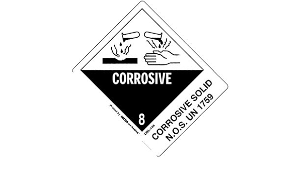 Amazon Com 4 X 4 7 8 Corrosive Corrosive Solids N O S Un 1759 500 Labels Cnl 146 Office Products