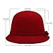 VBIGER Fashion New Women Vintage Polyester Round Fedora Cloche Cap Polyester Felt Bowler Hat (Black)