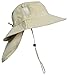 Tirrinia Mens Neck Flap Sun Hat Wide Brim Fishing Safari Hiking Cap Tan