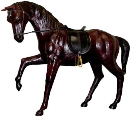 Gurman LA LA-1102 1315IN Leather Horse Marching with Saddle Collectible Figurine, 13-Inch, Dark Brown