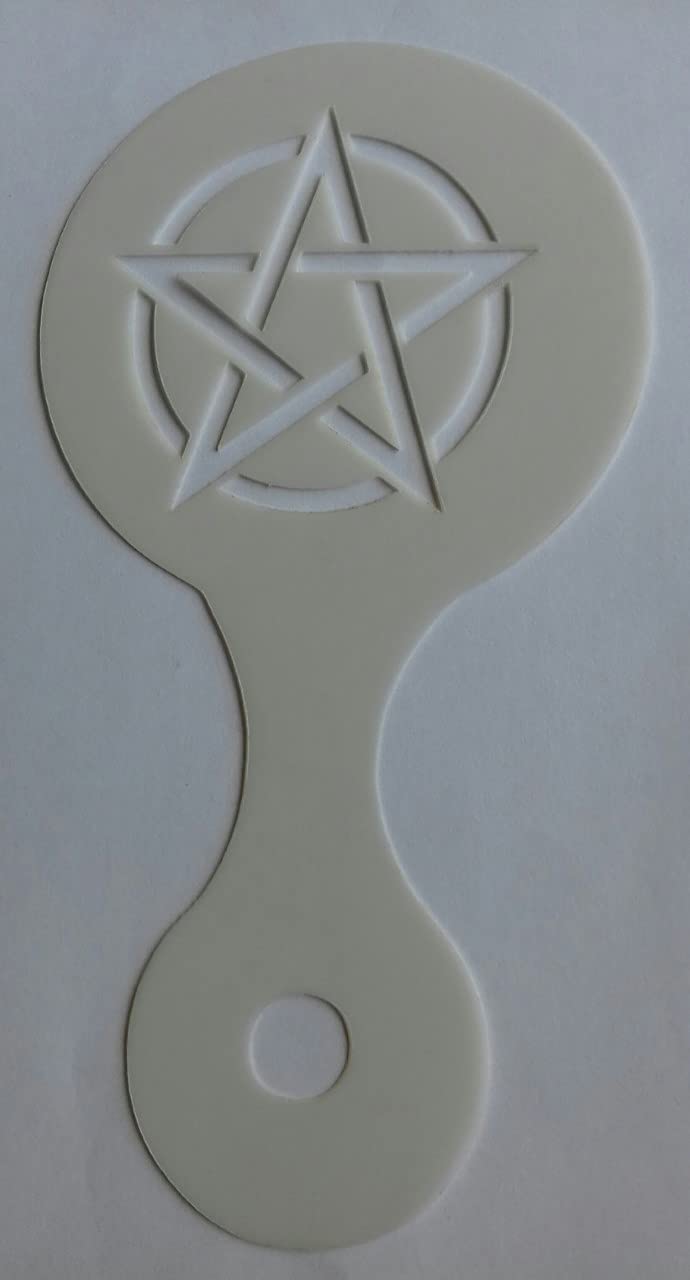 2 x Pentacle coffee/cappuccino stencils reusable many times present gift fundraising cafe pub restaurant Pagan Wiccan Gothic New Age Halloween Christianity