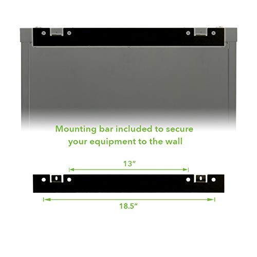 NavePoint 18U Wall Mount Server Data Cabinet 24 Inch Depth Glass Door Lock Casters and Shelves