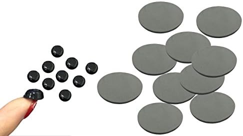 ALDORADO 20 Pcs Set: 10x4 Black Door Bumpers and 10 Pcs 50x3 Grey Door Knob Stoppers