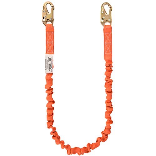 WELKFORDER 6-foot Internal Shock Absorbing Safety Lanyard with Double Snap Hook Connectors ANSI Z359.13-2013 Compliant Fall Protection Equipment (WFL001)