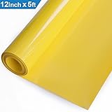 Heat Transfer Vinyl HTV for T-Shirts 12 Inches by 5 Feet Roll (Yellow)