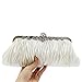 Kingluck Silk Cocktail Evening Handbags/Clutches in Gorgeous Silk More Colors Availabl (off-white)