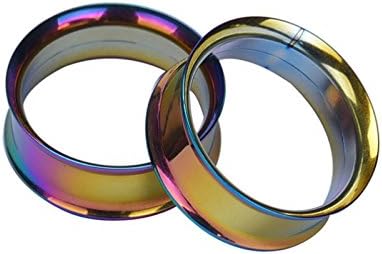 Flesh Tunnels Plugs Expander ,Prettymenny's 1 Pair Stainless Steel Screw Ear Gauges (Multicolor)