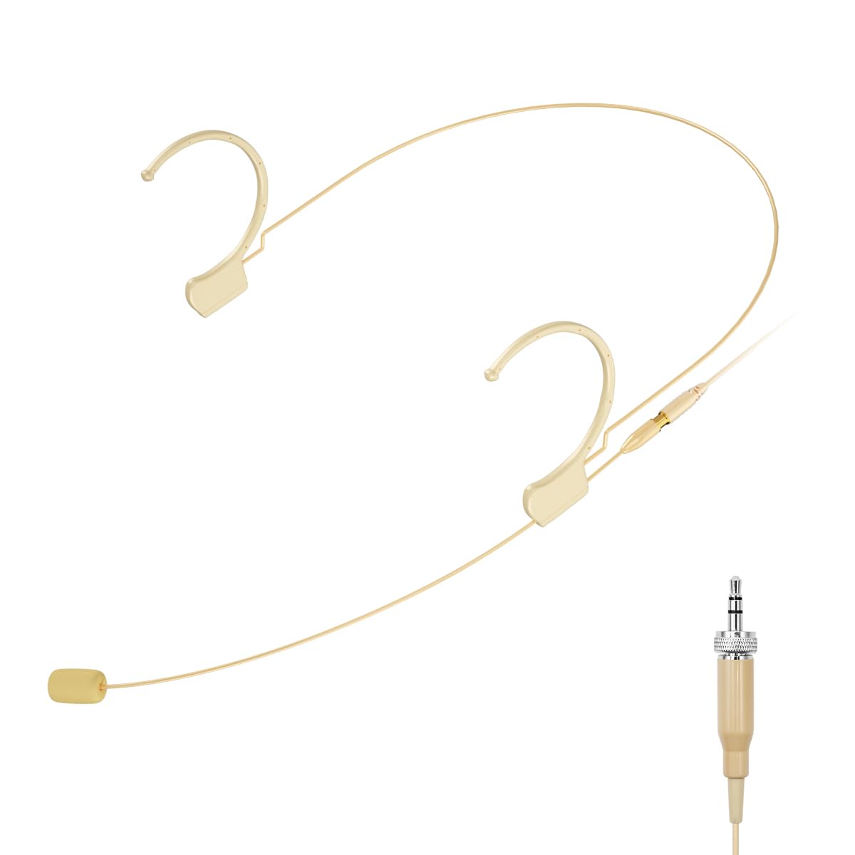 KIMAFUN Professional Over-Ear Hanging Condenser Headset Microphone, Compatible with Sennheiser Wireless Bodypack Transmitters, Ideal for Performances, Theaters, Lectures, and Speeches,HC-810