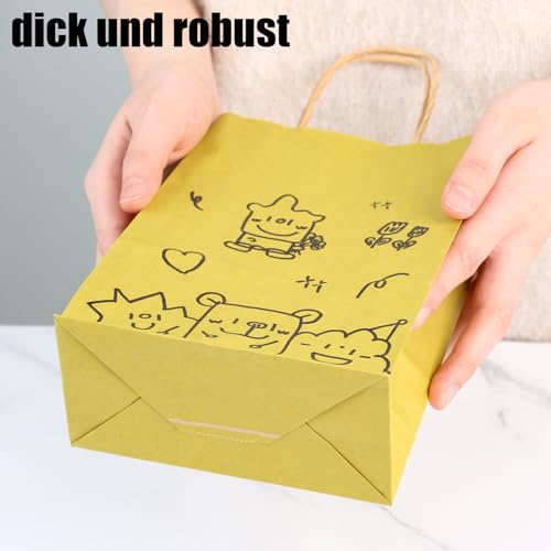 Koogel 32 Stück Geschenktüten mit Henkel, Papiertüten Bunte Kraftpapier Partytüten für Geburtstag Feiern Partys Geschenke