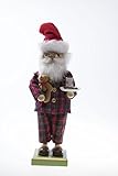 Clever Creations Traditional Wooden Pajama Santa Christmas Nutcracker Collectible Mr. Claus in PJs | Festive Holiday Décor | Holding Milk, Cookies, and Teddy Bear | 100% Wood | 12