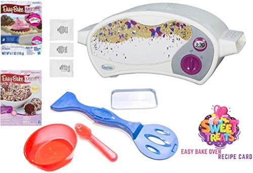 Easy Bake Ultimate Oven Baking Star Edition + 2 Oven Refill Mixes + 2 Sweet Treats Tasty Oven Recipes + Mixing Bowl and Spoon (5 Items Total) (Red)
