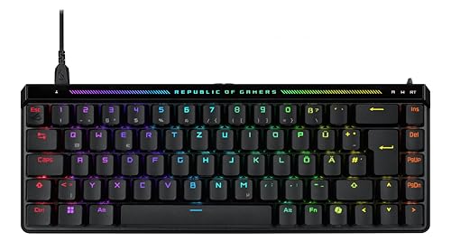 ASUS ROG Falchion Ace HFX analoge Gaming Tastatur (DE QWERTZ Layout, 65% Formfaktor, ROG HFX Magnetic Switches, Rapid Trigger Toggle, Speed Tap Mode, Touch-Panel, 8000 Hz, 2X Type-C-Anschlüsse)