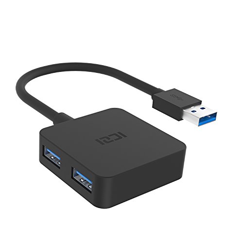 ICZI USB Hub with 4 USB 3.0 Ports, Data Hub for Mac, Windows, and Other Laptops - Black