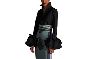 UOOZEE Womens Button Down Shirt Long Sleeve Dress Shirts Solid Work Blouse