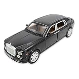 CLEVER BOYS 1:24 Scale Diecast Vehicle Model Toy Cars with Sound and Light Pull Back Power for Kids Adults.(Black)