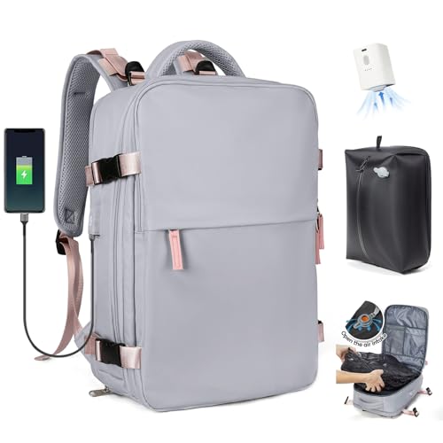 Szlx Vakuum Rucksack Handgepäck Damen, Airbag Rucksack Vakuum Mit Vakuumsystem Für Reisen, Ryanair Vacuum Reiserucksack Mit Pumpe Wasserdicht Herren Vakuumkoffer