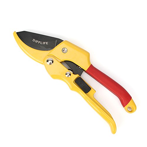 DIFFLIFE Professional SK-5 Steel Blade Sharp Anvil Pruning Shears with Safety Lock for Garden Work (Orange) - Thumbnail 6